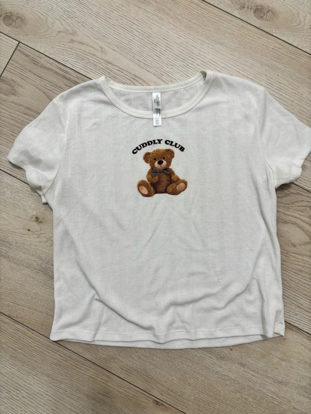 White 'Cuddly Club' Teddy Graphic Tee